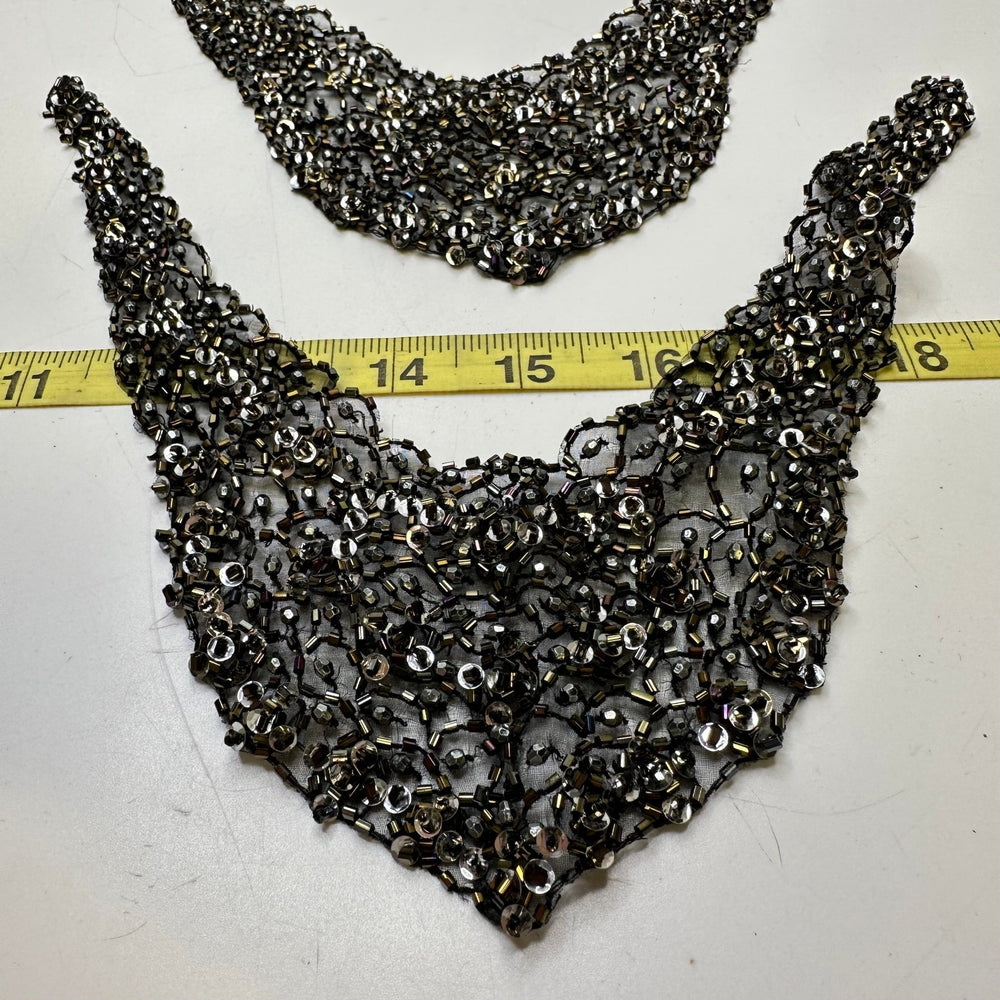 Beaded Applique - Black/Brown - 2 Pack - True Deadstock supplies Fabric by private - Sustainable Textile | FABCYCLE