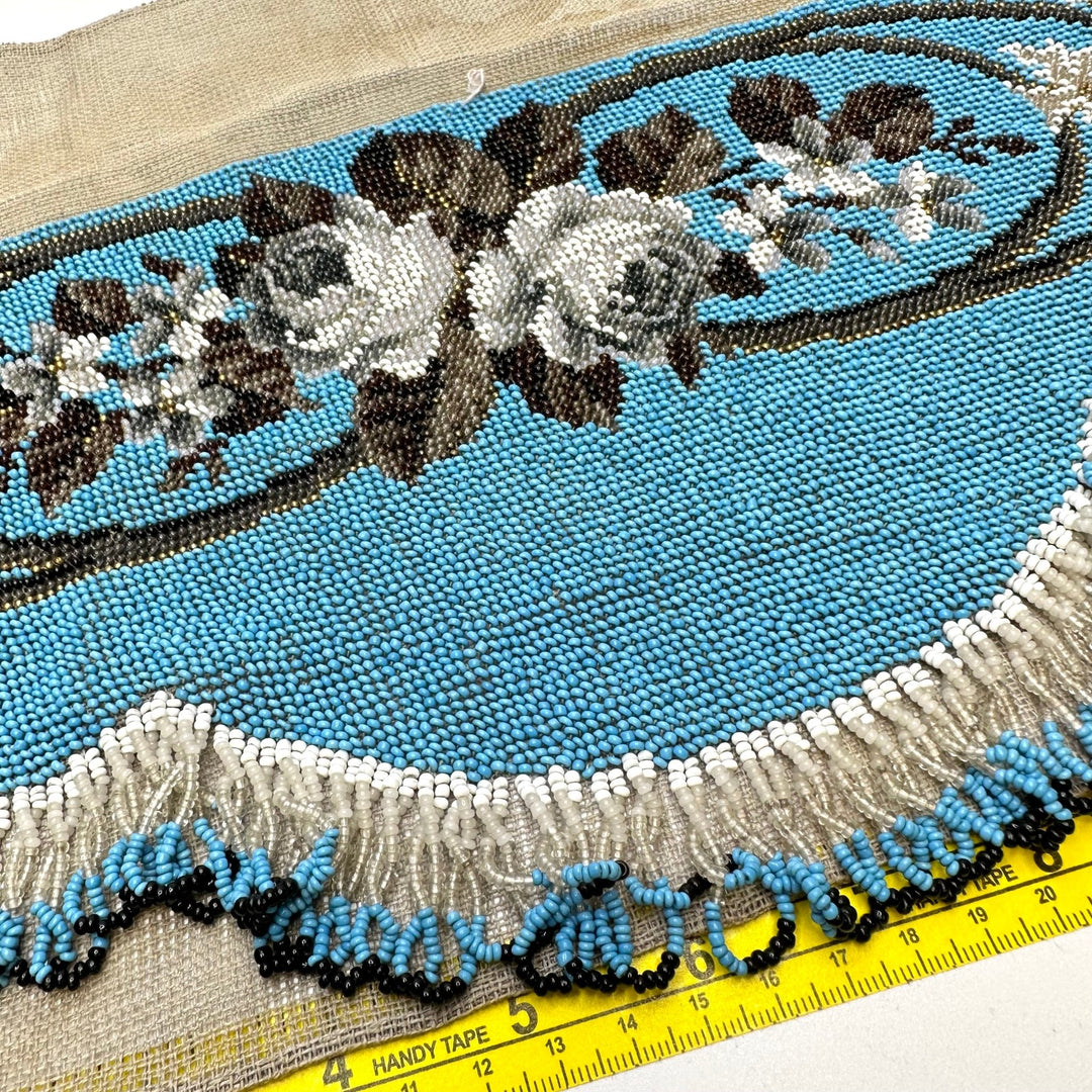 Beaded Applique Panel Applique - Blue Multi - Individual - True Deadstock supplies Fabric by private - Sustainable Textile | FABCYCLE