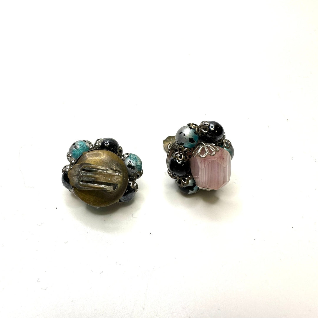 Beaded Clip On Earrings Costume Jewelry - Multi - Individual - True Deadstock supplies Fabric by private - Sustainable Textile | FABCYCLE