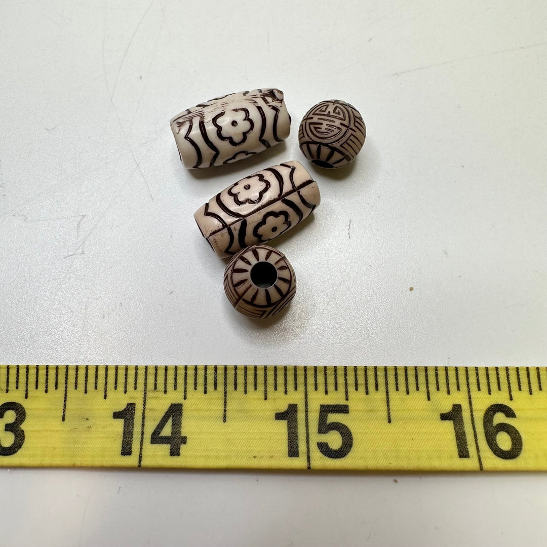 Beads - Brown/Cream - 4 Pack - True Deadstock supplies Fabric by private - Sustainable Textile | FABCYCLE