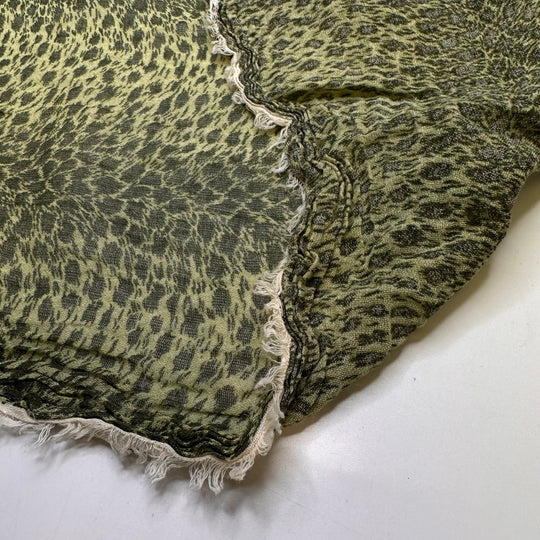 Becoming A Party Animal - Crepe Cotton Blend Woven - Green Animal Print - 3.3M Bundle - True Deadstock fabric Fabric by private - Sustainable Textile | FABCYCLE