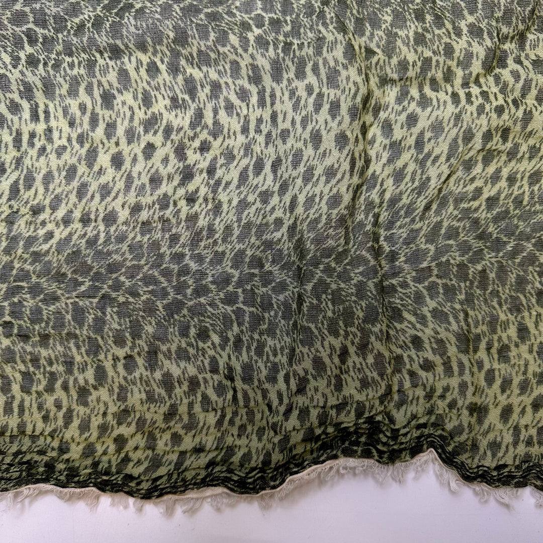 Becoming A Party Animal - Crepe Cotton Blend Woven - Green Animal Print - 3.3M Bundle - True Deadstock fabric Fabric by private - Sustainable Textile | FABCYCLE