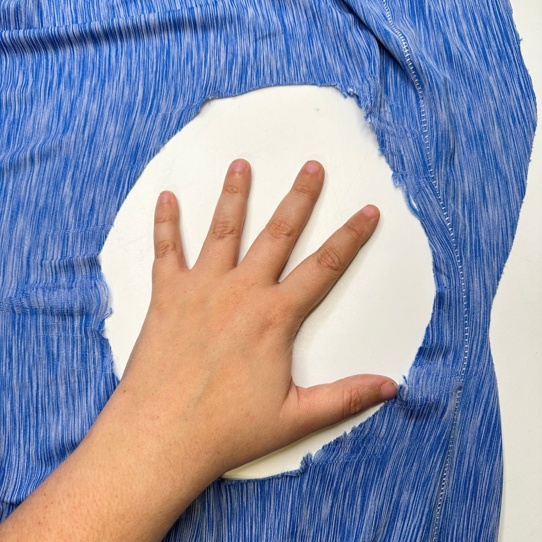 Beetle Wing Sequins - Jersey Polyester Blend Knit - Grey/Blue - Bundles - True Deadstock fabric Fabric by private - Sustainable Textile | FABCYCLE