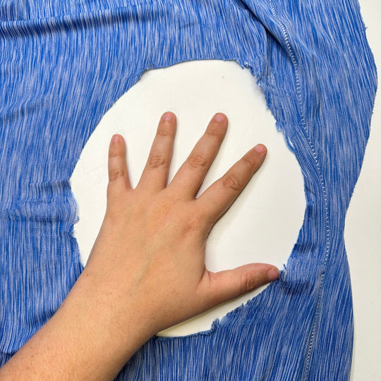 Beetle Wing Sequins - Jersey Polyester Blend Knit - Grey/Blue - Bundles - True Deadstock fabric Fabric by private - Sustainable Textile | FABCYCLE