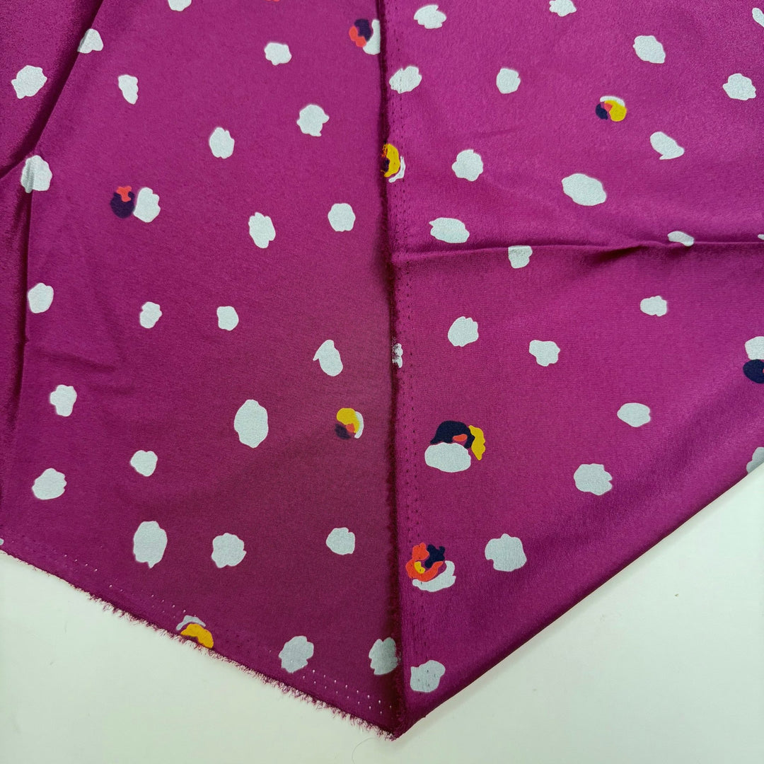 Berry Cool - Polyester Blend Woven - Dark Pink Multi Abstract - 2.95M Bundle - True Deadstock fabric Fabric by private - Sustainable Textile | FABCYCLE