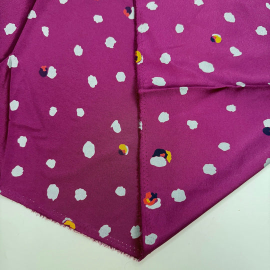 Berry Cool - Polyester Blend Woven - Dark Pink Multi Abstract - 2.95M Bundle - True Deadstock fabric Fabric by private - Sustainable Textile | FABCYCLE