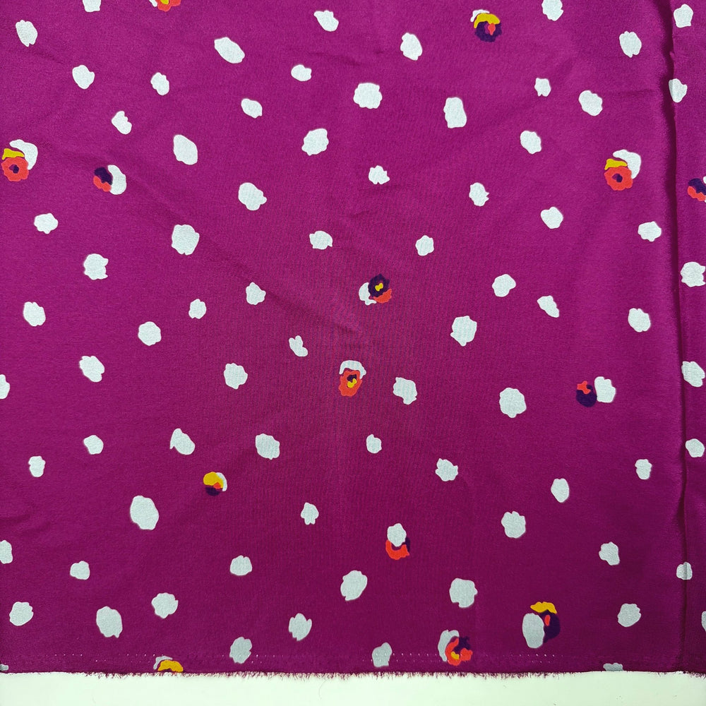 Berry Cool - Polyester Blend Woven - Dark Pink Multi Abstract - 2.95M Bundle - True Deadstock fabric Fabric by private - Sustainable Textile | FABCYCLE