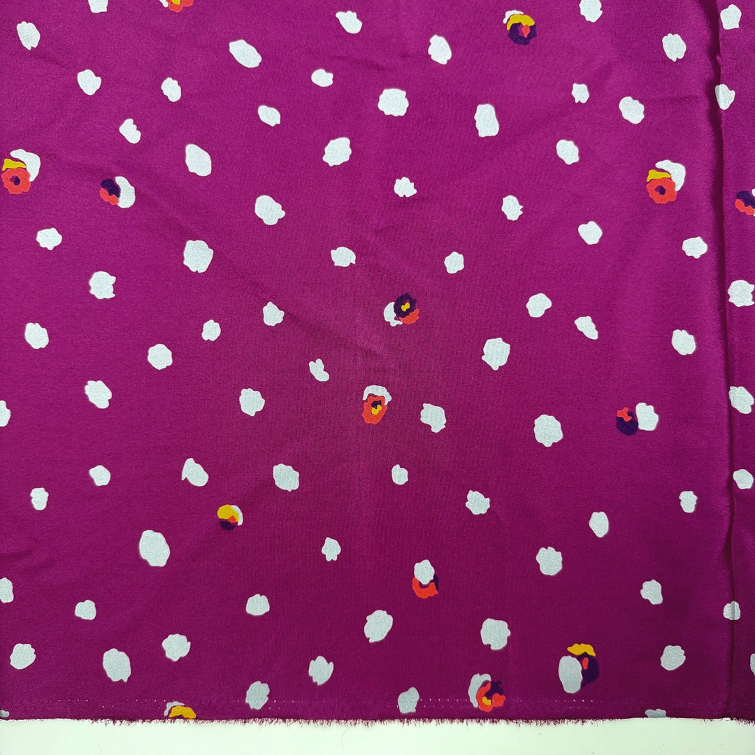 Berry Cool - Polyester Blend Woven - Dark Pink Multi Abstract - 2.95M Bundle - True Deadstock fabric Fabric by private - Sustainable Textile | FABCYCLE