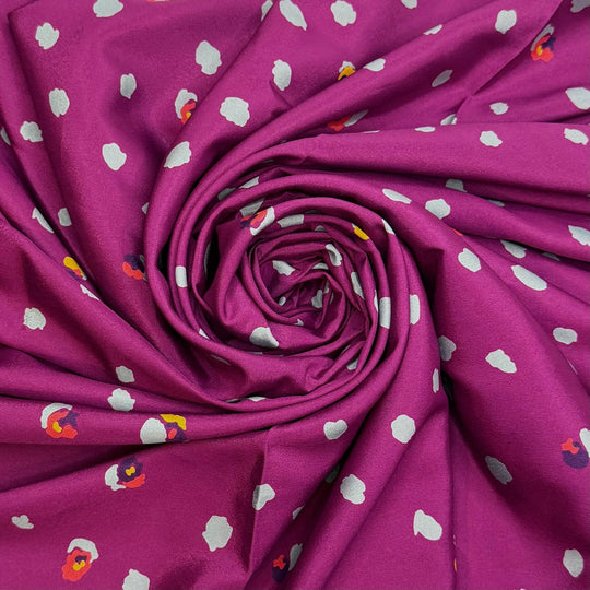 Berry Cool - Polyester Blend Woven - Dark Pink Multi Abstract - 2.95M Bundle - True Deadstock fabric Fabric by private - Sustainable Textile | FABCYCLE