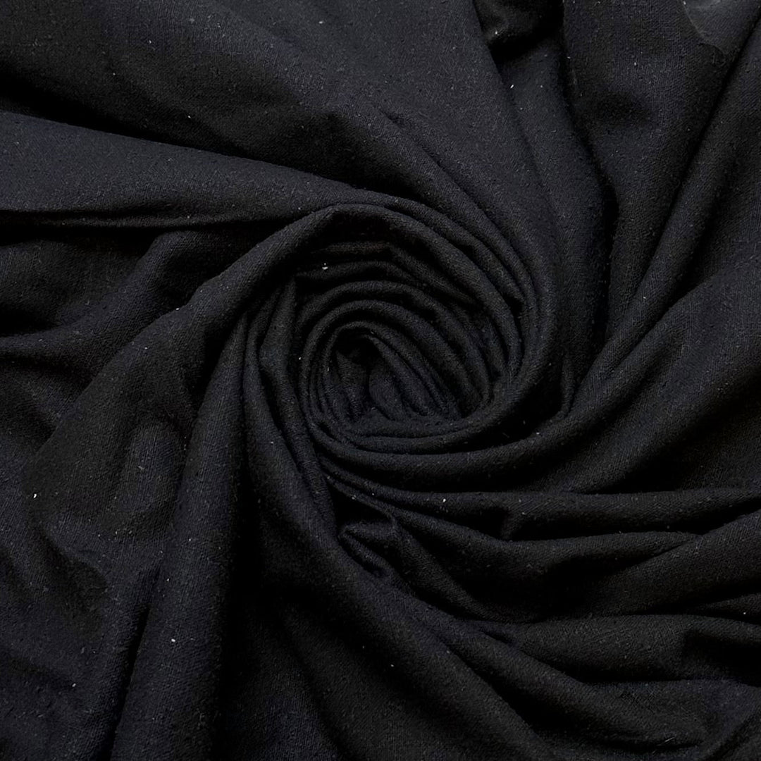 Beware Of Icebergs - Noil Silk Woven - Black - Bundles - True Deadstock fabric Fabric by private - Sustainable Textile | FABCYCLE
