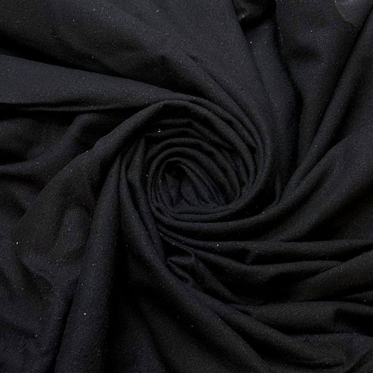 Beware Of Icebergs - Noil Silk Woven - Black - Bundles - True Deadstock fabric Fabric by private - Sustainable Textile | FABCYCLE