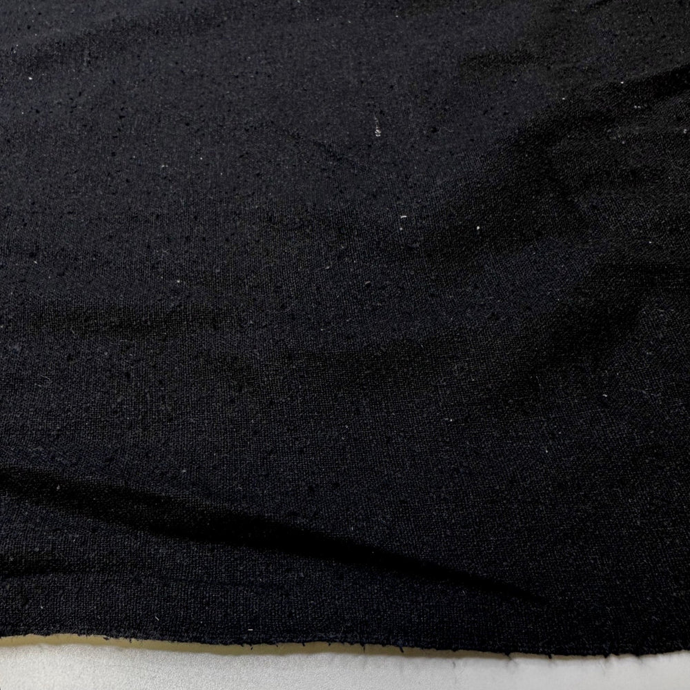 Beware Of Icebergs - Noil Silk Woven - Black - Bundles - True Deadstock fabric Fabric by private - Sustainable Textile | FABCYCLE