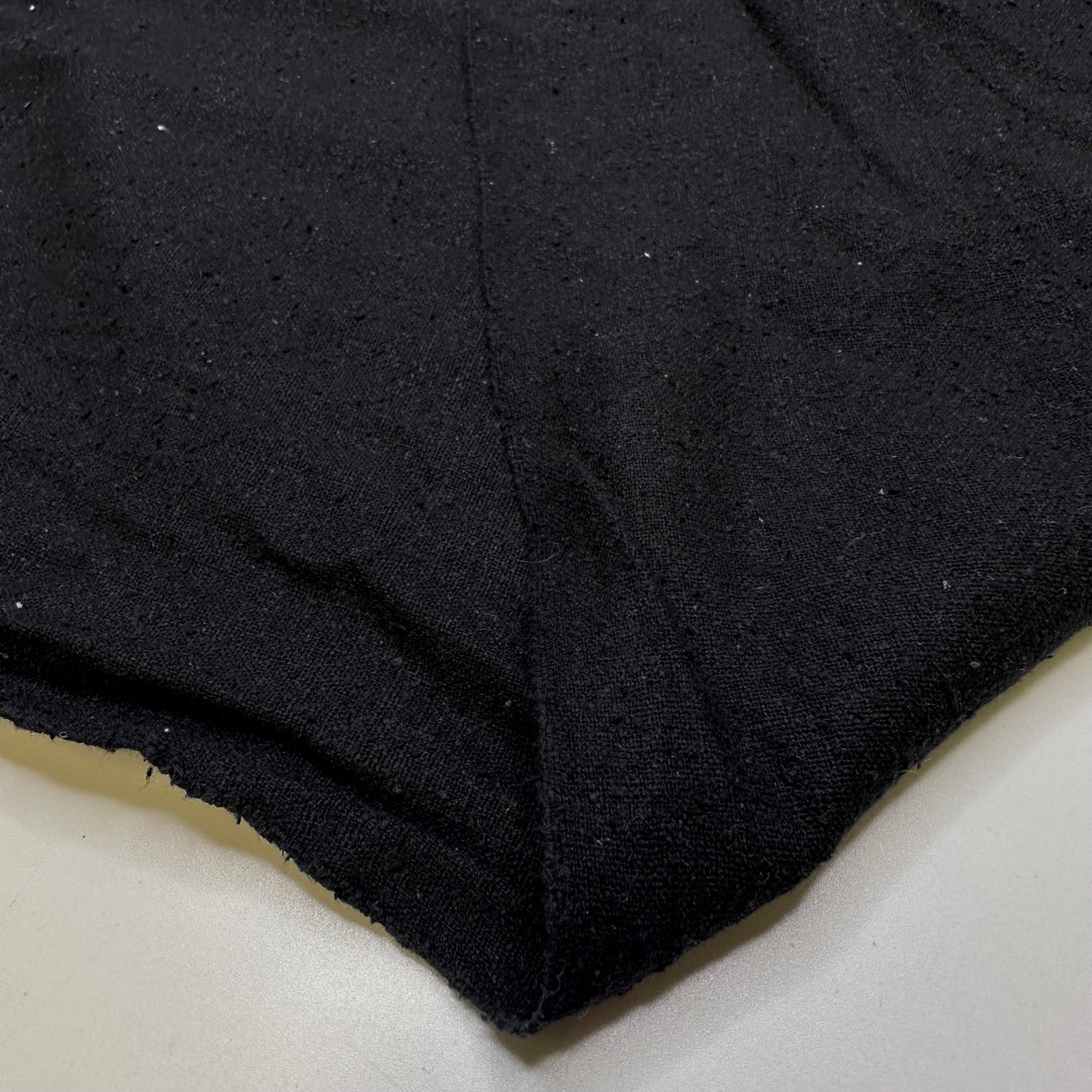 Beware Of Icebergs - Noil Silk Woven - Black - Bundles - True Deadstock fabric Fabric by private - Sustainable Textile | FABCYCLE