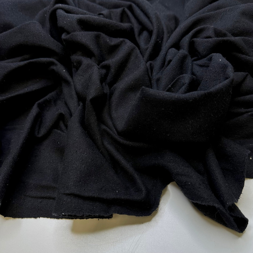 Beware Of Icebergs - Noil Silk Woven - Black - Bundles - True Deadstock fabric Fabric by private - Sustainable Textile | FABCYCLE