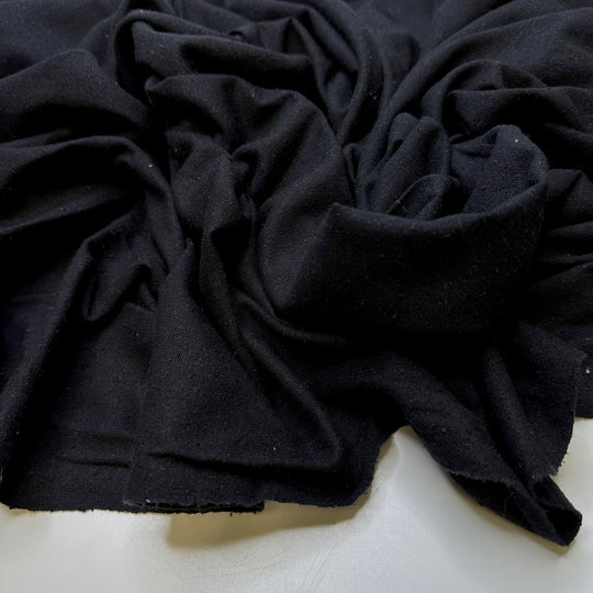 Beware Of Icebergs - Noil Silk Woven - Black - Bundles - True Deadstock fabric Fabric by private - Sustainable Textile | FABCYCLE