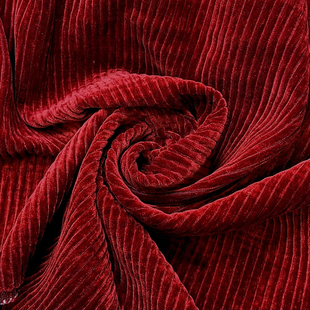 Big Comfy Couch - Large Rib Corduroy Corduroy Polyester Blend Woven - Burgundy - 1.45M Bundle - True Deadstock fabric Fabric by private - Sustainable Textile | FABCYCLE