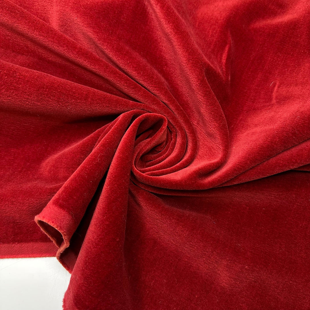 Big Curtain Reveal - Velvet Cotton Woven - Dark Red - Bundles - True Deadstock fabric Fabric by private - Sustainable Textile | FABCYCLE