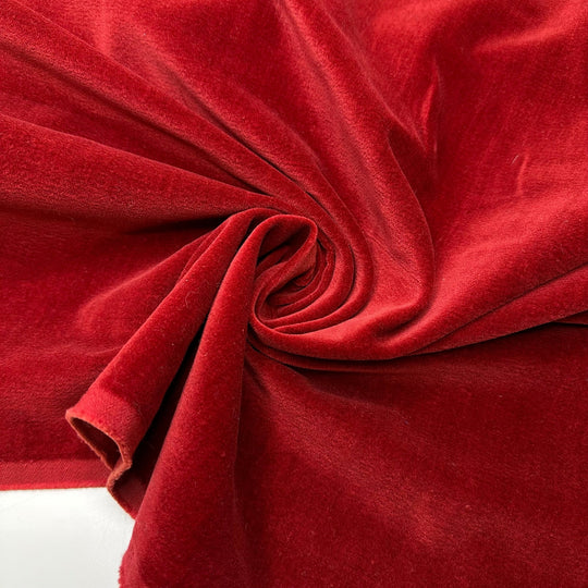 Big Curtain Reveal - Velvet Cotton Woven - Dark Red - Bundles - True Deadstock fabric Fabric by private - Sustainable Textile | FABCYCLE