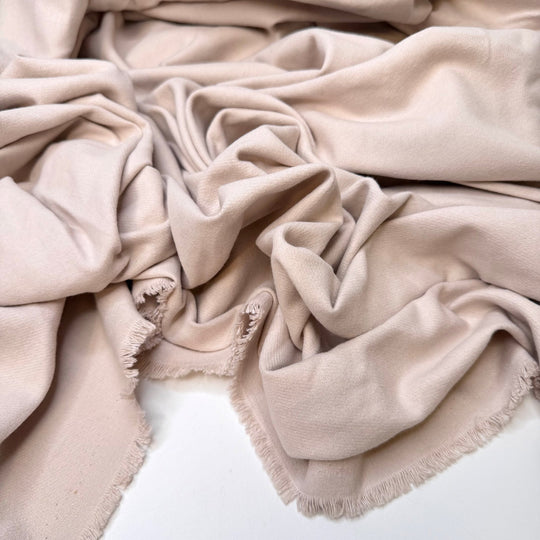 Big Hug Sigh - Flannel Twill Cotton Woven - Light Beige - 1.25M Bundle - True Deadstock fabric Fabric by private - Sustainable Textile | FABCYCLE