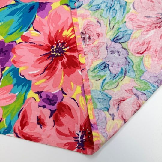 Bigger Bolder Quilts - Cotton Woven - Pink Multi Floral - Bundles - True Deadstock fabric Fabric by private - Sustainable Textile | FABCYCLE
