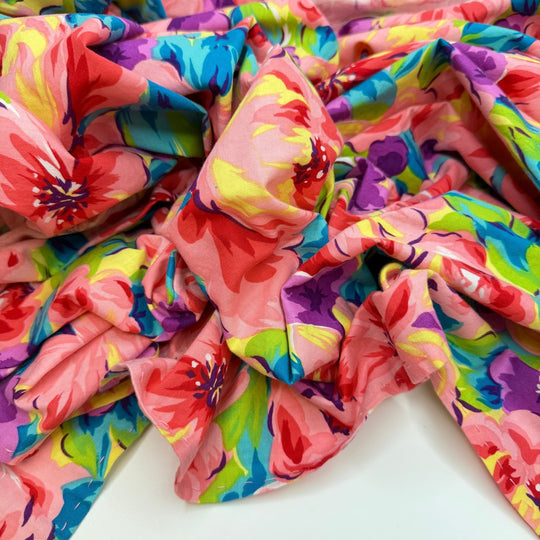 Bigger Bolder Quilts - Cotton Woven - Pink Multi Floral - Bundles - True Deadstock fabric Fabric by private - Sustainable Textile | FABCYCLE