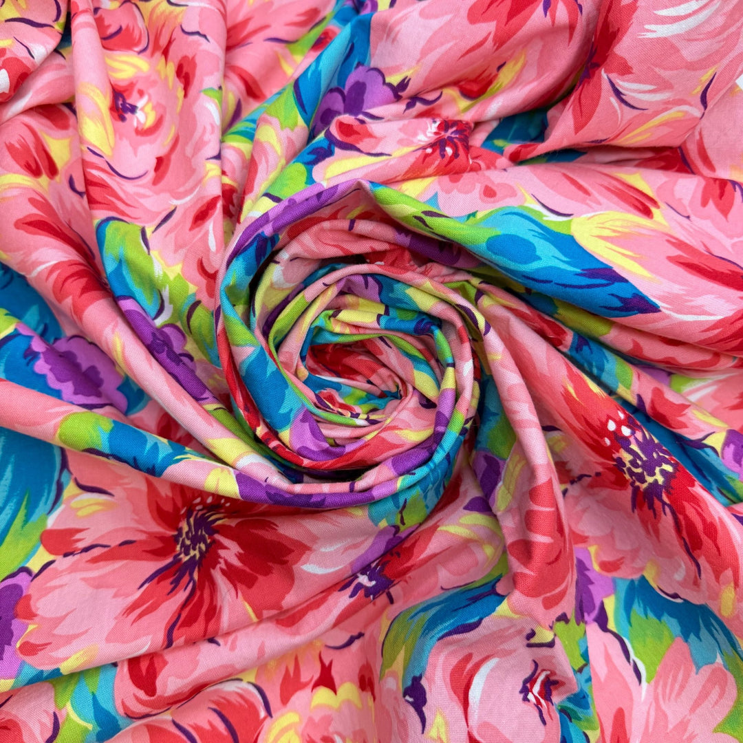 Bigger Bolder Quilts - Cotton Woven - Pink Multi Floral - Bundles - True Deadstock fabric Fabric by private - Sustainable Textile | FABCYCLE