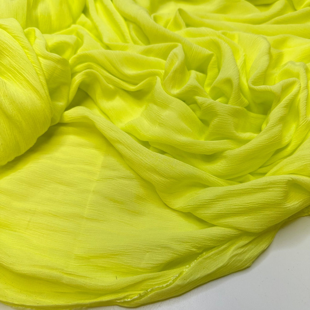 Bioluminescence - Crinkle Cotton Woven - Light Yellow/Green - 2M Bundle - True Deadstock fabric Fabric by private - Sustainable Textile | FABCYCLE
