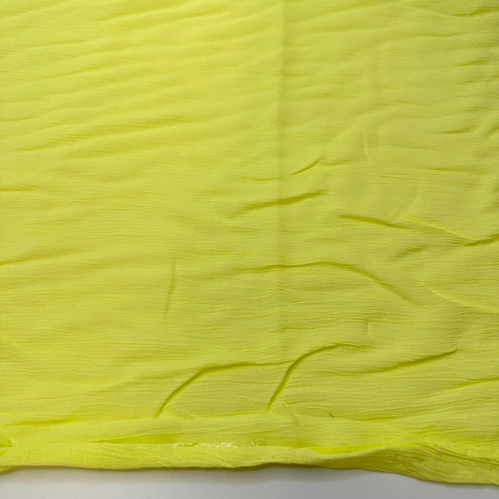 Bioluminescence - Crinkle Cotton Woven - Light Yellow/Green - 2M Bundle - True Deadstock fabric Fabric by private - Sustainable Textile | FABCYCLE
