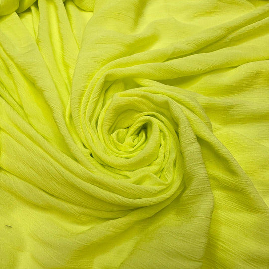 Bioluminescence - Crinkle Cotton Woven - Light Yellow/Green - 2M Bundle - True Deadstock fabric Fabric by private - Sustainable Textile | FABCYCLE