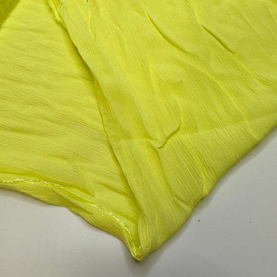 Bioluminescence - Crinkle Cotton Woven - Light Yellow/Green - 2M Bundle - True Deadstock fabric Fabric by private - Sustainable Textile | FABCYCLE