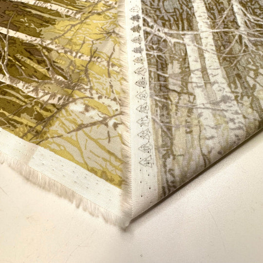 Birch Forests - Cotton Woven - Olive Multi Birch Trees - 0.95M Bundle - True Deadstock fabric Fabric by private - Sustainable Textile | FABCYCLE