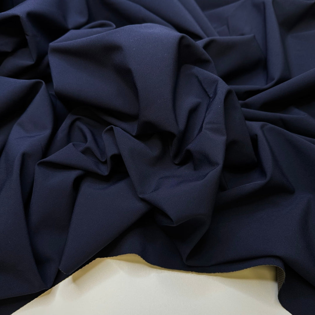Birdseed In Your Pocket - Water Resistant Soft Shell Poly/Nylon Knit - Dark Navy/Grey - 1.2M Bundle - True Deadstock fabric Fabric by private - Sustainable Textile | FABCYCLE