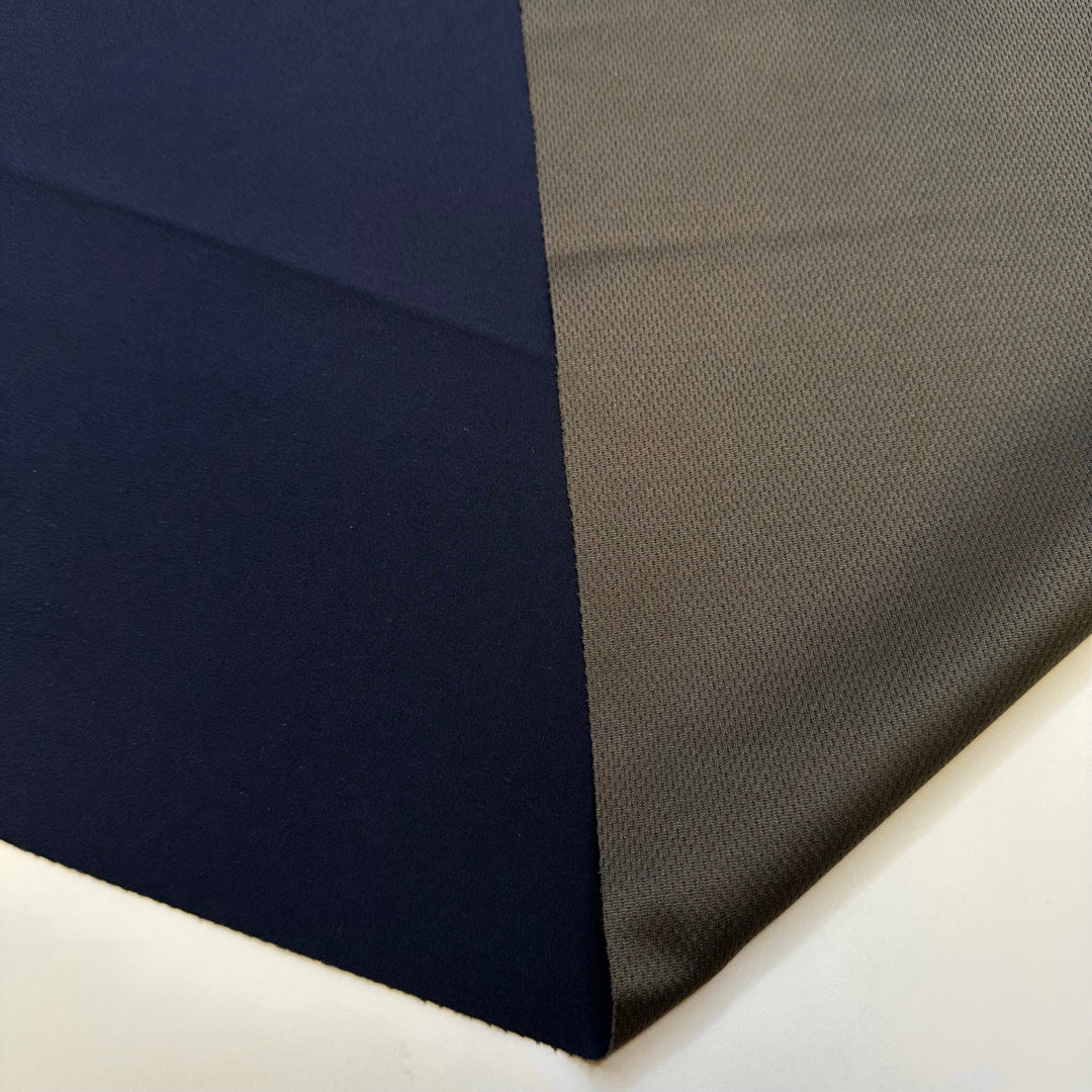 Birdseed In Your Pocket - Water Resistant Soft Shell Poly/Nylon Knit - Dark Navy/Grey - 1.2M Bundle - True Deadstock fabric Fabric by private - Sustainable Textile | FABCYCLE