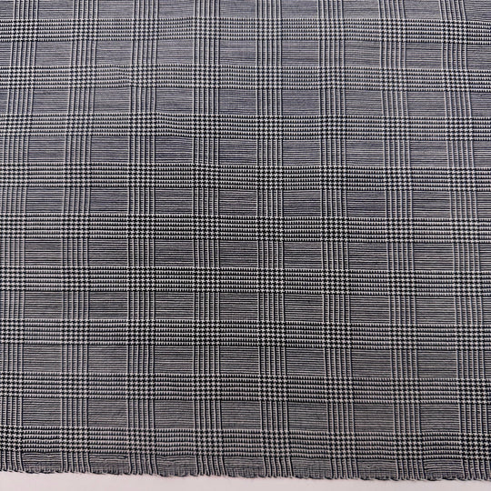 Birdwatching - Poly/Wool Woven - Grey Plaid - 2.6M Bundle - True Deadstock fabric Fabric by private - Sustainable Textile | FABCYCLE