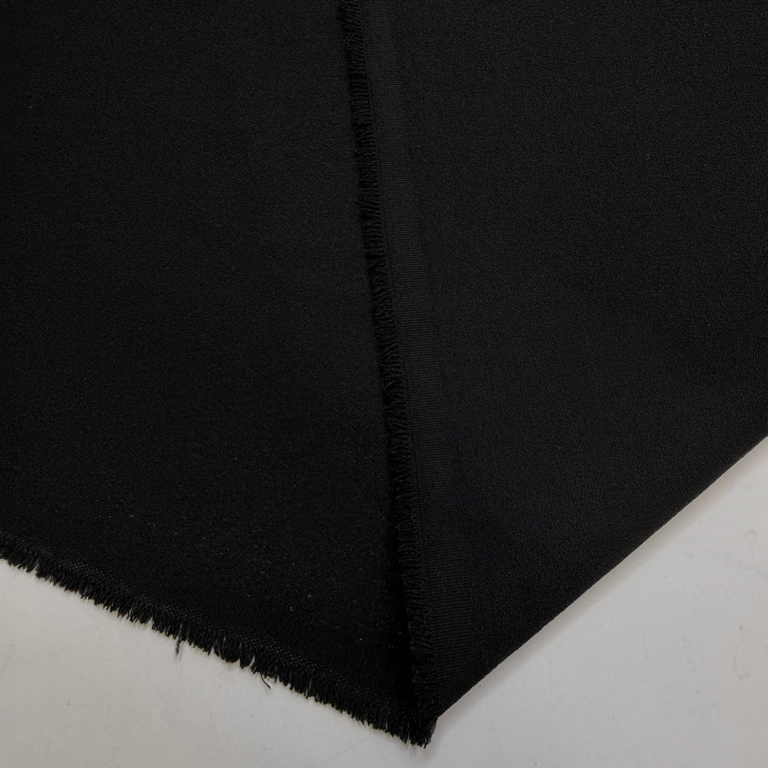 Black Cat - Crepe Polyester Blend Woven - Black - 1.7M Bundle - True Deadstock fabric Fabric by private - Sustainable Textile | FABCYCLE