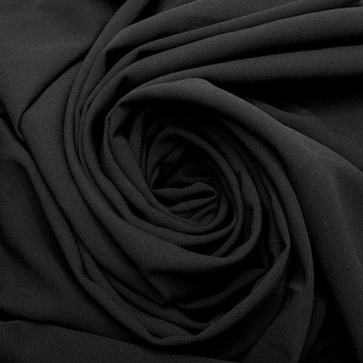 Black Cat - Crepe Polyester Blend Woven - Black - 1.7M Bundle - True Deadstock fabric Fabric by private - Sustainable Textile | FABCYCLE