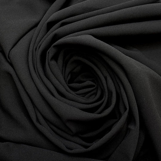 Black Cat - Crepe Polyester Blend Woven - Black - 1.7M Bundle - True Deadstock fabric Fabric by private - Sustainable Textile | FABCYCLE