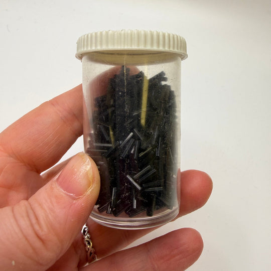 Black Glass Octagon Bugle Beads Beads - Black - 150 Pack - True Deadstock supplies Fabric by private - Sustainable Textile | FABCYCLE