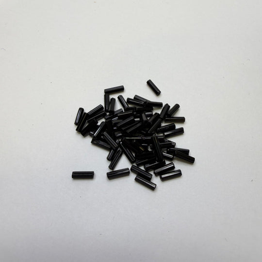 Black Glass Octagon Bugle Beads Beads - Black - 150 Pack - True Deadstock supplies Fabric by private - Sustainable Textile | FABCYCLE