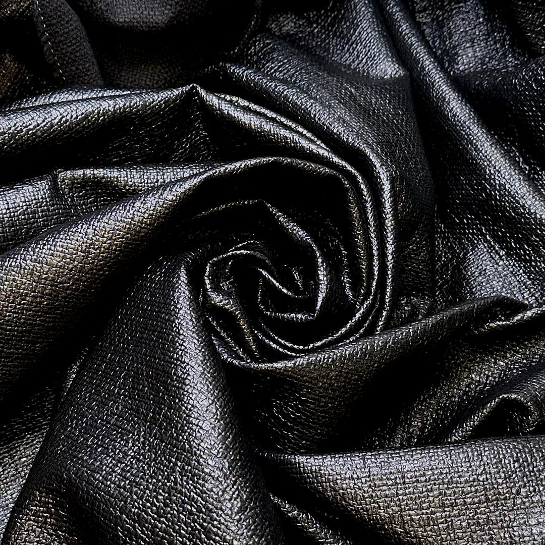 Black Ice - Waterproof Cotton/PU Woven - Black - 3M Bundle - True Deadstock fabric Fabric by private - Sustainable Textile | FABCYCLE