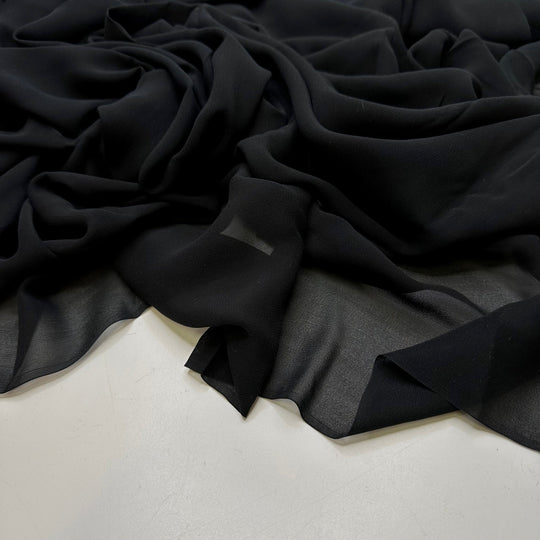 Black Is Sexy - Chiffon Silk Woven - Black - 1.3M Bundle - True Deadstock fabric Fabric by private - Sustainable Textile | FABCYCLE