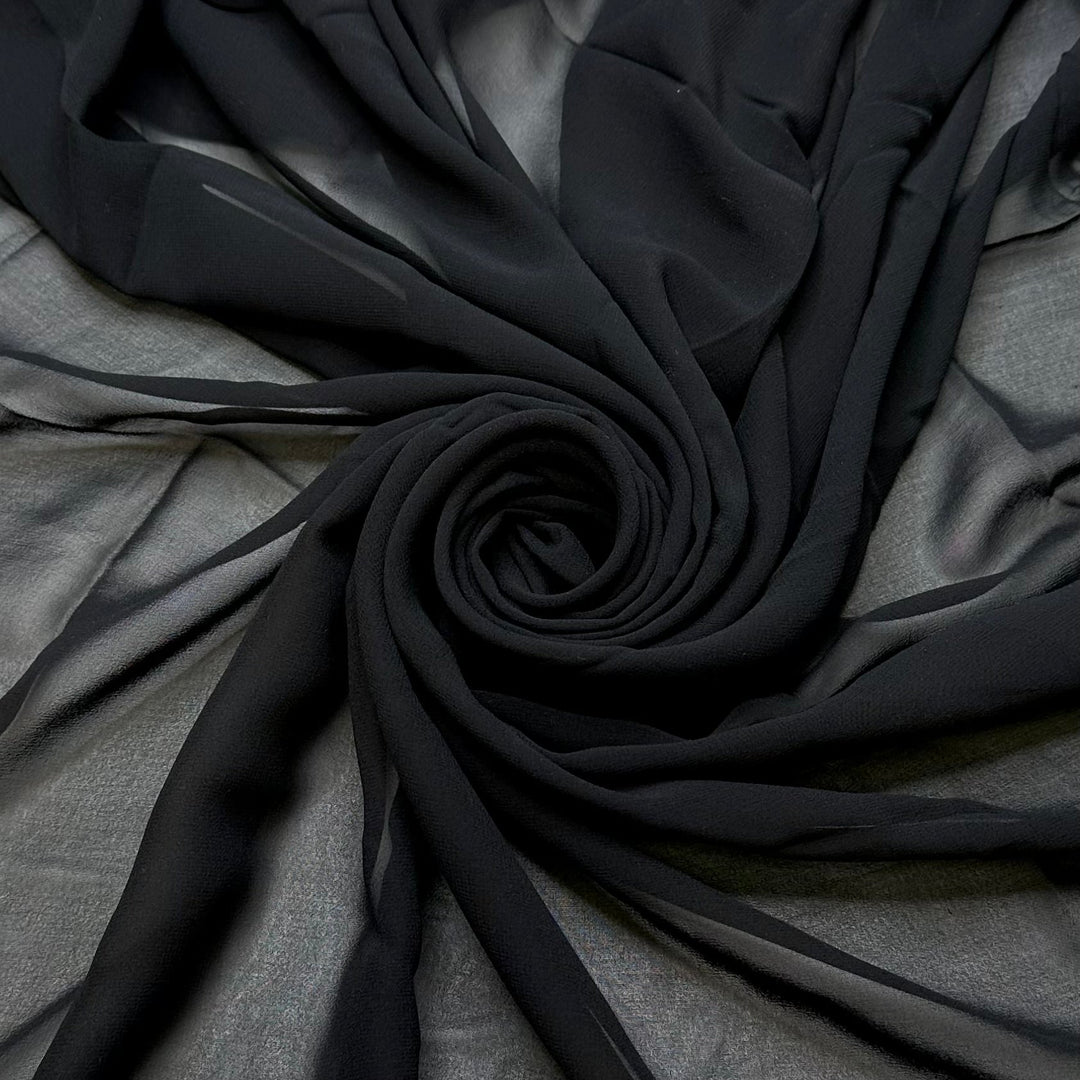 Black Is Sexy - Chiffon Silk Woven - Black - 1.3M Bundle - True Deadstock fabric Fabric by private - Sustainable Textile | FABCYCLE