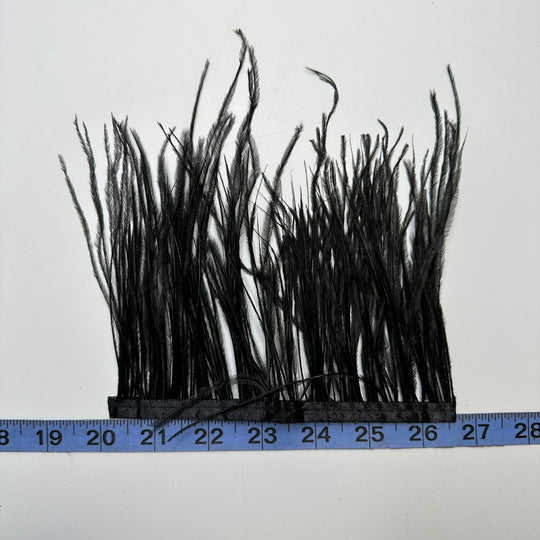 Black Ostrich Feather Fringe Strip Feathers - Black - Individual - True Deadstock supplies Fabric by private - Sustainable Textile | FABCYCLE