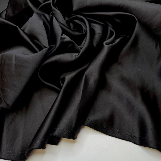 Black Tie Event - Satin Poly Woven - Black - 1M Bundle - True Deadstock fabric Fabric by private - Sustainable Textile | FABCYCLE