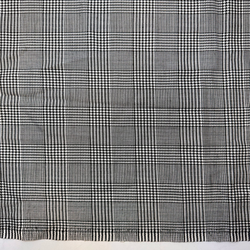Blessings To The King - Houndstooth Wool Blend Woven - White/Black Houndstooth Plaid - 1.1M Bundle - True Deadstock fabric Fabric by private - Sustainable Textile | FABCYCLE