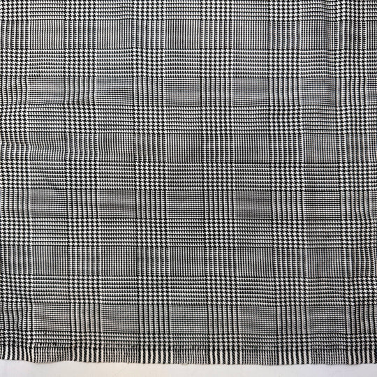 Blessings To The King - Houndstooth Wool Blend Woven - White/Black Houndstooth Plaid - 1.1M Bundle - True Deadstock fabric Fabric by private - Sustainable Textile | FABCYCLE