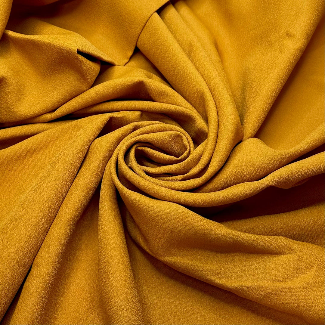 Blissful Beach Warmth - Vintage Acrylic Woven - Dark Mustard Yellow - 2.2M Bundle - True Deadstock fabric Fabric by private - Sustainable Textile | FABCYCLE