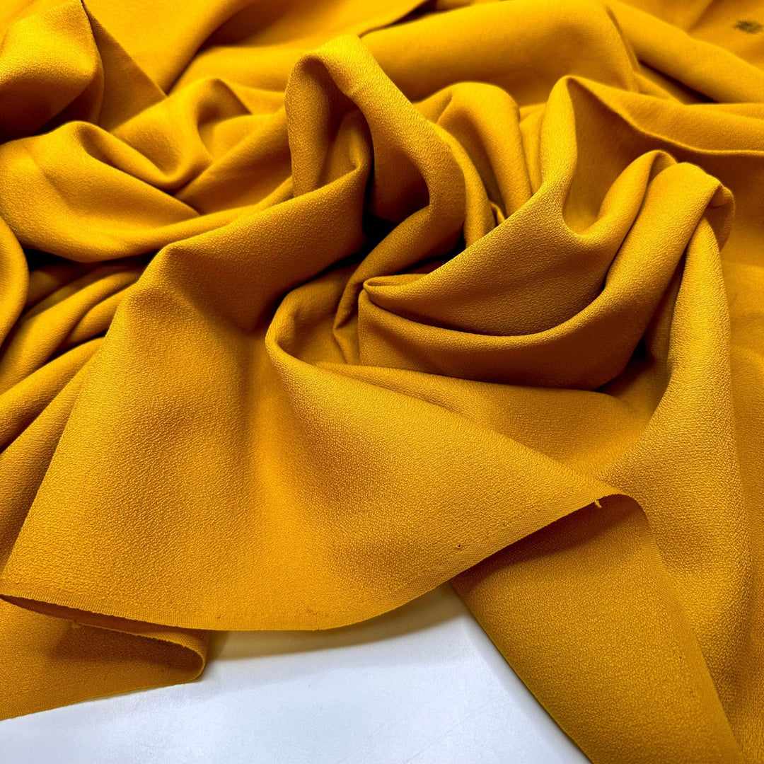 Blissful Beach Warmth - Vintage Acrylic Woven - Dark Mustard Yellow - 2.2M Bundle - True Deadstock fabric Fabric by private - Sustainable Textile | FABCYCLE