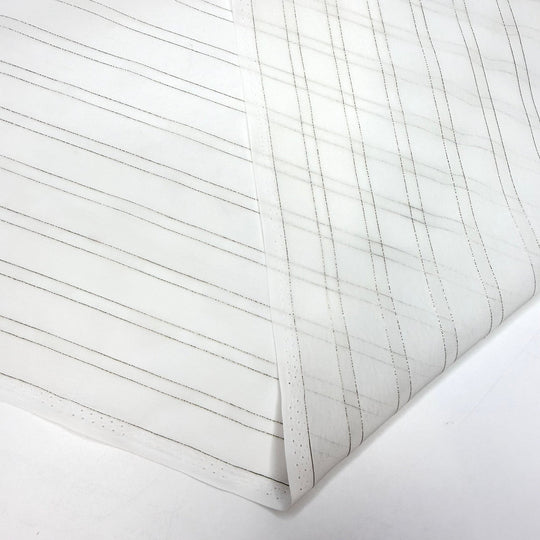 Blissful Warm Breeze - Metallic Chiffon Poly Woven - Gold/White Pinstripe - 3.4M Bundle - True Deadstock fabric Fabric by private - Sustainable Textile | FABCYCLE