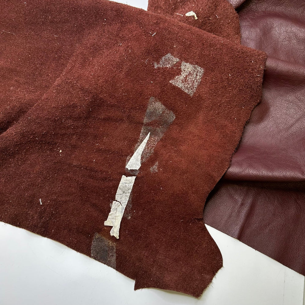 Blood Rain - Leather Woven - Brown - 1M Bundle - True Deadstock fabric Fabric by private - Sustainable Textile | FABCYCLE